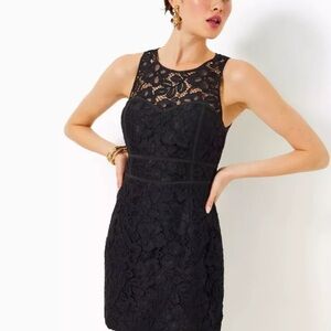 Lilly Pulitzer Juli Lace Romper Noir Flora Corded Lace Sz 8